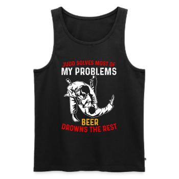 Judo solves most of my problems beer drowns the re - Men's Premium Organic Tank Top - black - Front - Michal (187cm)