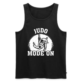 Judo Mode On Funny Judo Fighter - Men's Premium Organic Tank Top - black - Front - AI Model Male 178 light (178cm)