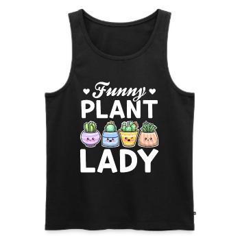 Jardinier Plante Amoureux Jardinier Fille - Drôle de Plante - Débardeur bio Premium Homme - noir - Devant - Michal (187cm)