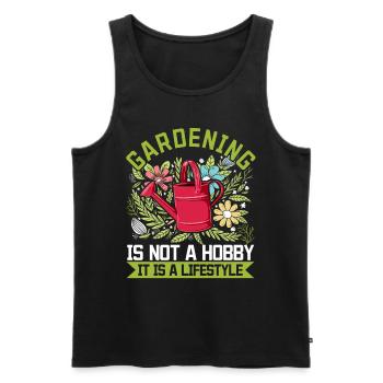 Le jardinage n’est pas un passe-temps, c’est un mode de vie - Lands - Débardeur bio Premium Homme - noir - Devant - Michal (187cm)
