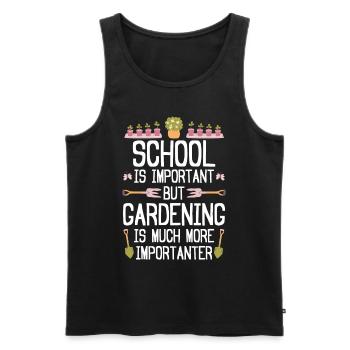 School is important but Gardening is much more imp - Männer Premium Bio Tank Top - Schwarz - Vorne - Michal (187cm)