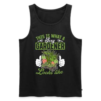 This is what a sexy gardener looks like - Hobby Ga - Men's Premium Organic Tank Top - black - Front - Michal (187cm)