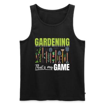 Gardening that's my game - Funny Gardening Hobby G - Männer Premium Bio Tank Top - Schwarz - Vorne - Michal (187cm)