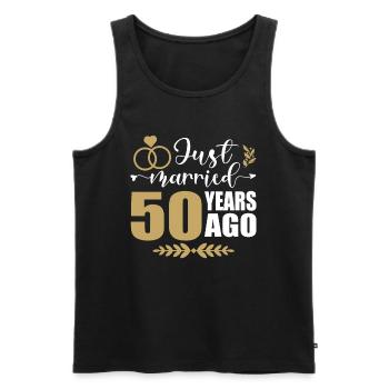 Noces d’or ! Marié depuis 50 ans - Débardeur bio Premium Homme - noir - Devant - Michal (187cm)