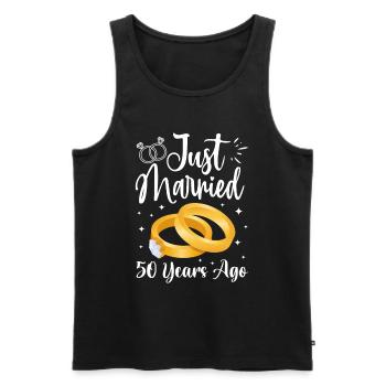 Noces d’or ! Marié depuis 50 ans - Débardeur bio Premium Homme - noir - Devant - Michal (187cm)