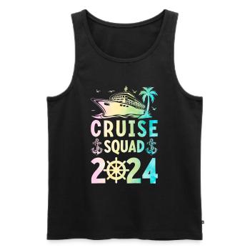 Croisière 2024 Vacances en famille - Débardeur bio Premium Homme - noir - Devant - AI Model Male 178 light (178cm)