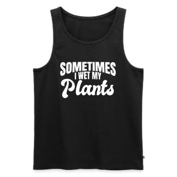 Jardinage amusant - parfois je mouille mes plantes - Débardeur bio Premium Homme - noir - Devant - Michal (187cm)