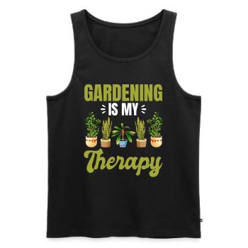 Gardening Landscaping - Gardening is My Therapy - Männer Premium Bio Tank Top - Schwarz - Vorne - Michal (187cm)