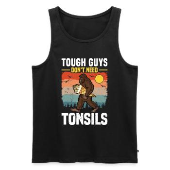 Kerle brauchen keine Mandeln! Mandel- Operation - Männer Premium Bio Tank Top - Schwarz - Vorne - Michal (187cm)