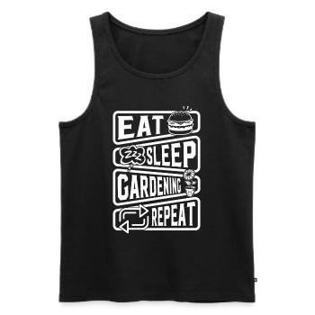Eat Sleep Gardening Repeat - Gardener Landscaping - Men's Premium Organic Tank Top - black - Front - Michal (187cm)