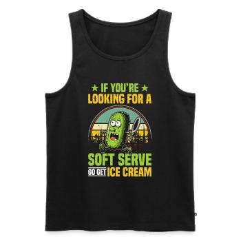 Pickleball Spieler Soft Serve Eiscreme - Männer Premium Bio Tank Top - Schwarz - Vorne - AI Model Male 178 light (178cm)