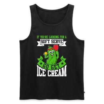 Pickleball Spieler Soft Serve Eiscreme - Männer Premium Bio Tank Top - Schwarz - Vorne - AI Model Male 178 light (178cm)