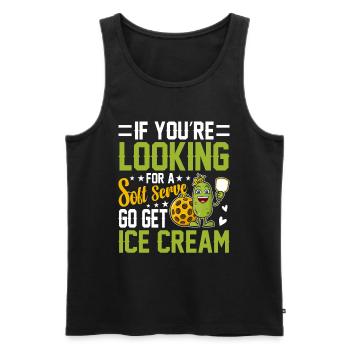 Pickleball Spieler Soft Serve Eiscreme - Männer Premium Bio Tank Top - Schwarz - Vorne - AI Model Male 178 light (178cm)