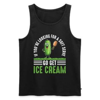 Pickleball Spieler Soft Serve Eiscreme - Männer Premium Bio Tank Top - Schwarz - Vorne - AI Model Male 178 light (178cm)