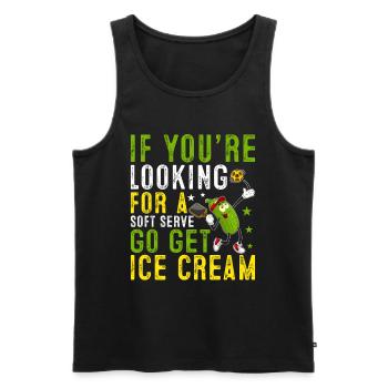 Pickleball Spieler Soft Serve Eiscreme - Männer Premium Bio Tank Top - Schwarz - Vorne - AI Model Male 178 light (178cm)