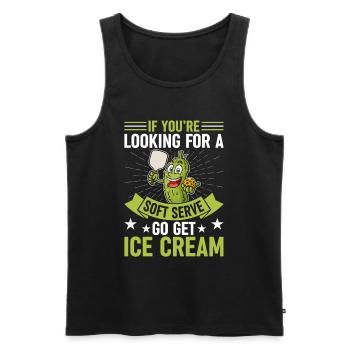 Pickleball Spieler Soft Serve Eiscreme - Männer Premium Bio Tank Top - Schwarz - Vorne - AI Model Male 178 light (178cm)