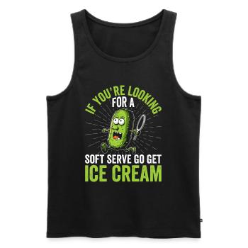 Pickleball Spieler Soft Serve Eiscreme - Männer Premium Bio Tank Top - Schwarz - Vorne - AI Model Male 178 light (178cm)