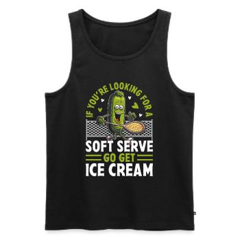 Pickleball Spieler Soft Serve Eiscreme - Männer Premium Bio Tank Top - Schwarz - Vorne - AI Model Male 178 light (178cm)