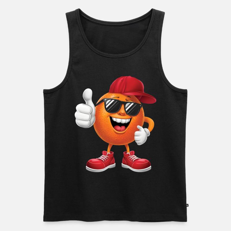 Orange - Männer Premium Bio Tank Top - Schwarz
