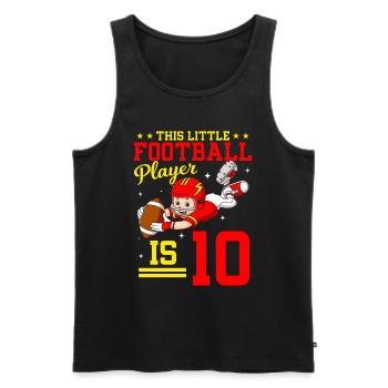 10e anniversaire Joueur de football - Débardeur bio Premium Homme - noir - Devant - Michal (187cm)