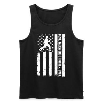 Meilleur combattant de taekwondo de tous les temps - US Flag Taekwondo - Débardeur bio Premium Homme - noir - Devant - Michal (187cm)