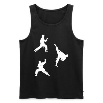 Taekwondo Fighter Silhouettes Taekwondo Silhouette - Men's Premium Organic Tank Top - black - Front - Michal (187cm)
