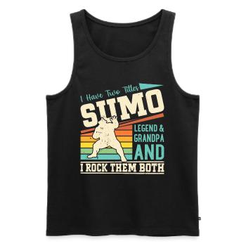 I have two titles sumo Legend & Grandpa Sumo Grand - Männer Premium Bio Tank Top - Schwarz - Vorne - Michal (187cm)