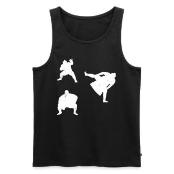 Sumo Silhouettes Sumo Wrestling Sumo Fighter - Men's Premium Organic Tank Top - black - Front - AI Model Male 178 light (178cm)