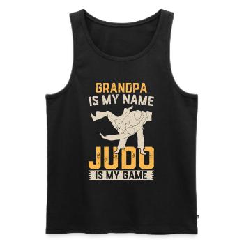 Grandpa Judoka - Grandpa is my name Judo is my gam - Men's Premium Organic Tank Top - black - Front - AI Model Male 178 light (178cm)