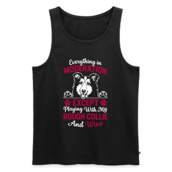 Everything in moderation except playing with my Ro - Men's Premium Organic Tank Top - black - Front - Michal (187cm)