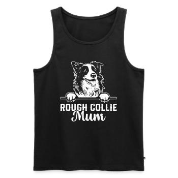Rough Collie Mum Rough Collie Dog Lover - Men's Premium Organic Tank Top - black - Front - AI Model Male 178 light (178cm)