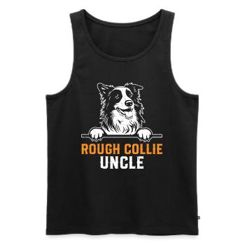 Rough Collie Dog Lover Uncle Rough Collie Uncle - Männer Premium Bio Tank Top - Schwarz - Vorne - AI Model Male 178 light (178cm)