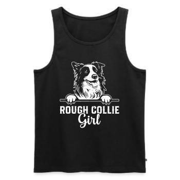 Rough Collie Girl Rough Collie Dog Lover - Men's Premium Organic Tank Top - black - Front - AI Model Male 178 light (178cm)