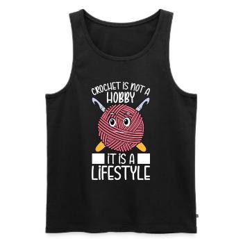 Crochet is not a hobby it is a lifestyle - Crochet - Men's Premium Organic Tank Top - black - Front - Michal (187cm)