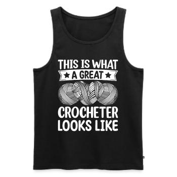 Voici à quoi ressemble un grand crocheteur - Croche - Débardeur bio Premium Homme - noir - Devant - Michal (187cm)