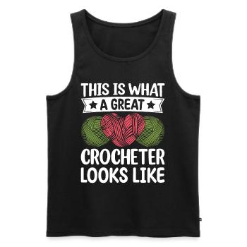 Voici à quoi ressemble un grand crocheteur - Croche - Débardeur bio Premium Homme - noir - Devant - Michal (187cm)
