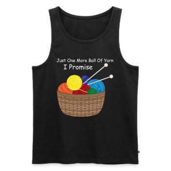 Just one more ball of yarn I promise - Crocheter - Men's Premium Organic Tank Top - black - Front - Michal (187cm)