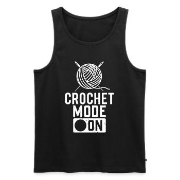Crochet Mode On - Crochet Crocheting - Männer Premium Bio Tank Top - Schwarz - Vorne - AI Model Male 178 light (178cm)