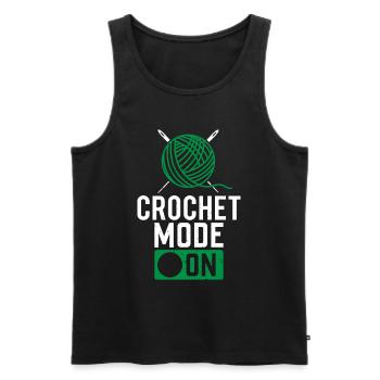 Crochet Mode On - Crocheting Crocheter - Männer Premium Bio Tank Top - Schwarz - Vorne - AI Model Male 178 light (178cm)