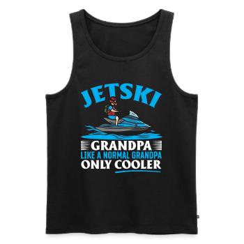 Jetski Papi comme un Papi normal juste plus cool - Débardeur bio Premium Homme - noir - Devant - Michal (187cm)