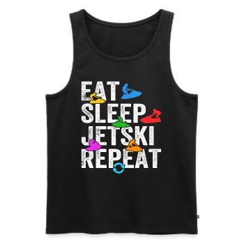 Eat Sleep Jetski Repeat - Amateur de jetski - Débardeur bio Premium Homme - noir - Devant - Michal (187cm)