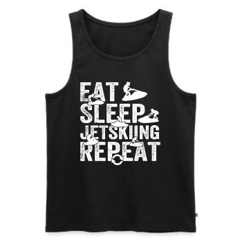 Funny Jetski Racing - Eat Sleep Jet skiing Repeat - Männer Premium Bio Tank Top - Schwarz - Vorne - Michal (187cm)