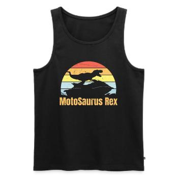 Jetski MotoSaurus Rex - Funny Jetski Dino Dinosaur - Männer Premium Bio Tank Top - Schwarz - Vorne - Michal (187cm)