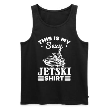 This is my sexy Jetski shirt Jetski Rider - Men's Premium Organic Tank Top - black - Front - Michal (187cm)