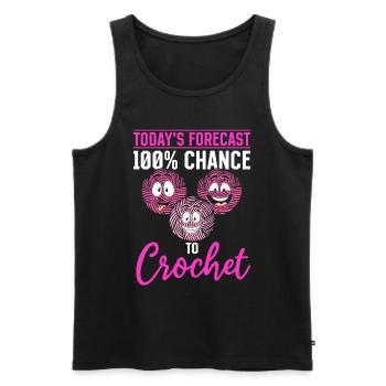 Crocheting - Today's forecast 100% chance to Croch - Männer Premium Bio Tank Top - Schwarz - Vorne - AI Model Male 178 light (178cm)