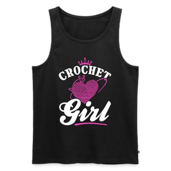 Crochet Girls Crocheting Crocheter - Crochet Girl - Männer Premium Bio Tank Top - Schwarz - Vorne - AI Model Male 178 light (178cm)