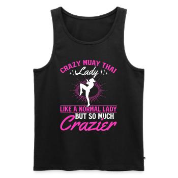 Crazy Muay Thai lady like a normal lady but so muc - Männer Premium Bio Tank Top - Schwarz - Vorne - Michal (187cm)
