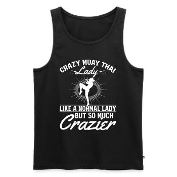 Crazy Muay Thai lady like a normal lady but so muc - Männer Premium Bio Tank Top - Schwarz - Vorne - Michal (187cm)