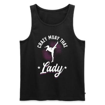 Folle Muay Thai Lady - Débardeur bio Premium Homme - noir - Devant - Michal (187cm)