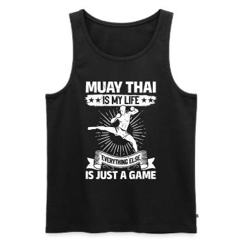 Muay Thai is my life, everything else is just a gam - Men's Premium Organic Tank Top - black - Front - AI Model Male 178 light (178cm)